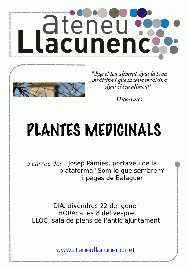 Xerrada plantes medicinals La Llacuna